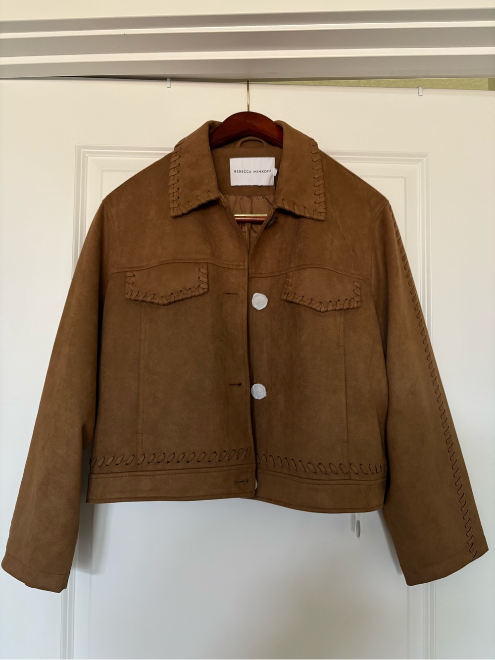 NWT Rebecca Minkoff Brown Whipstitch Jacket L